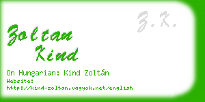 zoltan kind business card